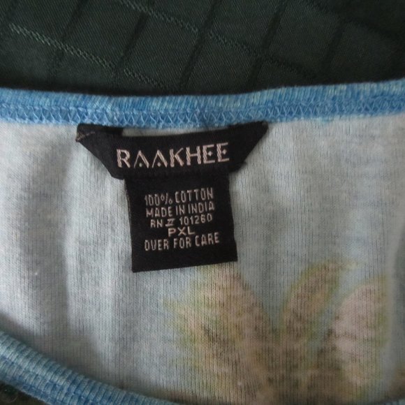 RAAKHEE Women's Multicolor Graphic 3/4 Sleeve Top Size PXL Sequins, Beads - Picture 7 of 11